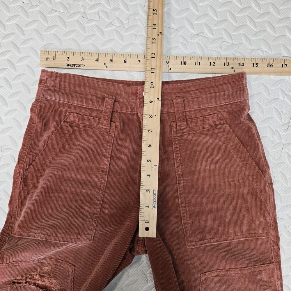 Anthropologie Pilcro The Wanderer Corduroy Pants 26 Womens Sedona Red Distressed - Picture 12 of 15